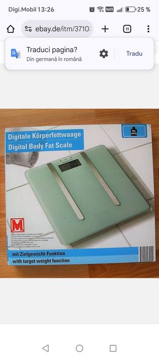 Cântar digital din sticlă