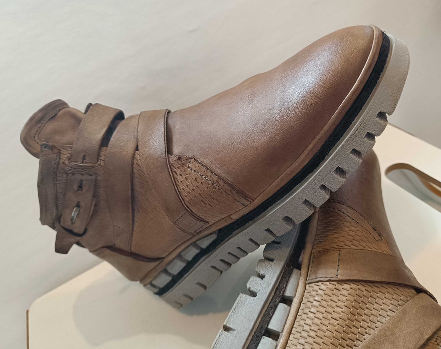 Ghete jodhpur 40 40.5 de lux zipper AS 98 piele naturala moale camel