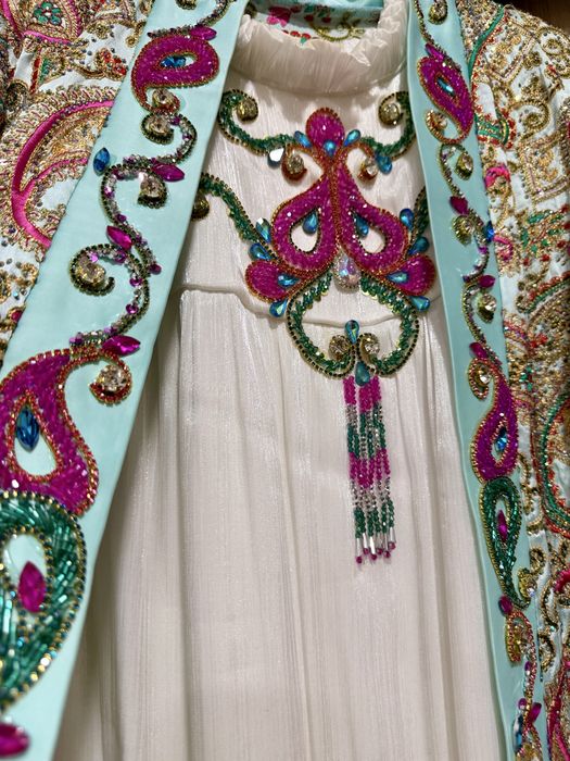 Эксклюзив келинчак ансамбль кўйлак + шарф | Қўл меҳнати | 450$