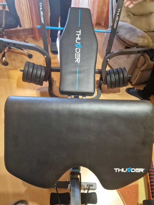 Bancă de forță multifuncțională THUNDER cu greutăți incluse