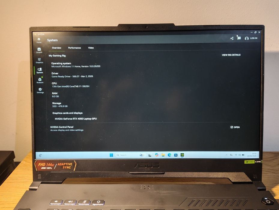 ASUS TUF Gaming F15 FX507VU – i7-13620H, RTX 4050, 16GB RAM, SSD 512GB