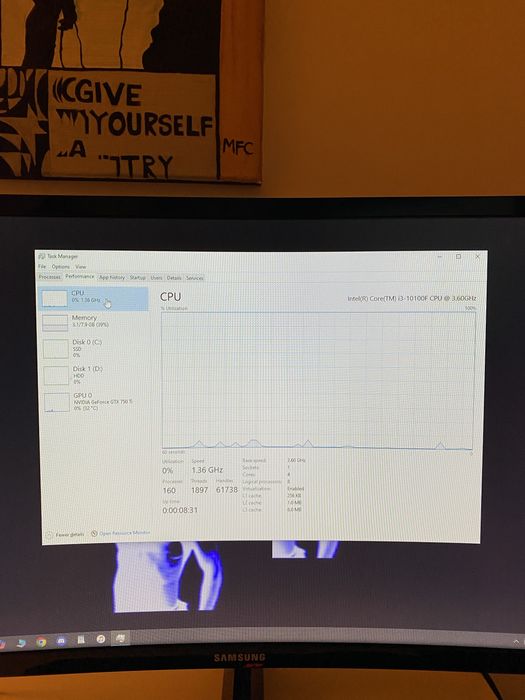 Pc / calculator i3 10100f 8GB RAM DDR4 GTX 750 TI