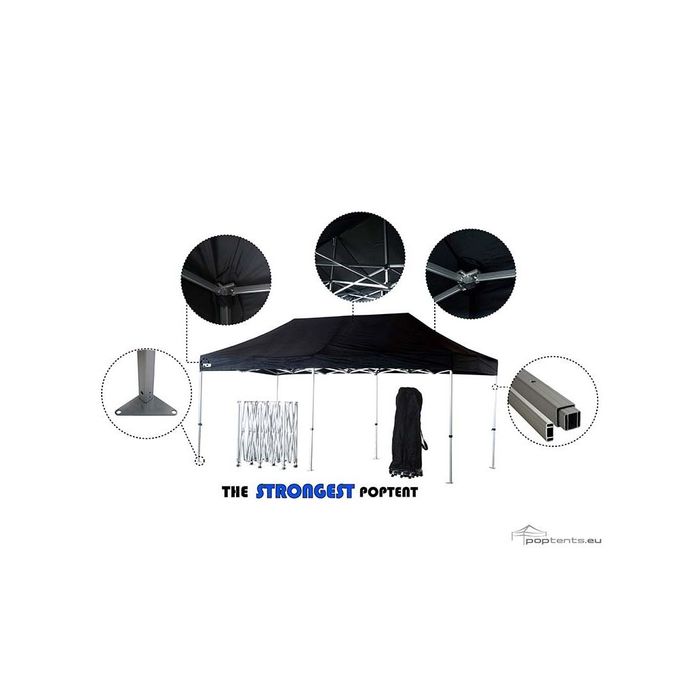 Cort pliabil Profesional / Pavilion / Gazebo 3x6m, negru, cadru aluminiu, stare foarte bună