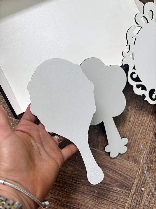 Tavi lemn (mdf )  blanc oglinzi seturi mot si seturi mire/mireasa