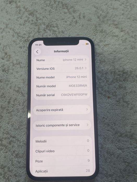 Iphone 12 mini 128 gb stare usoara de folosire