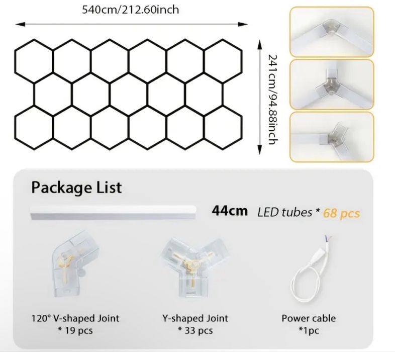 LED осветление /тип пчелна пита/