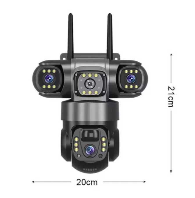 Нова Соларна камера – 12MP Full HD, 4 обективa, нощно виж V380 PRO sim