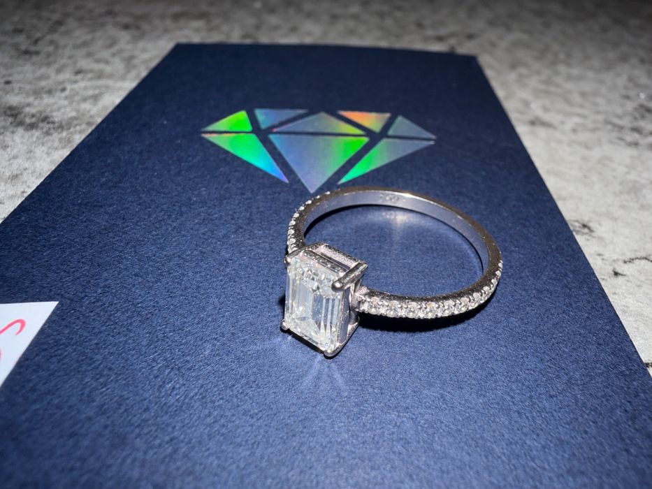 Inel logodnă aur 18K – diamant CVD 1.08 ct + diamante naturale 0.22 ct