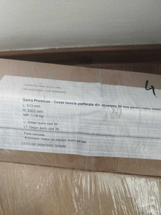 Covor lamele perforate 39 mm pentru rulou exterior