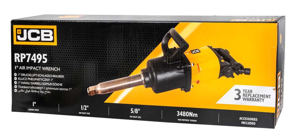 Пневматичен ударен гайковерт с дълъг шпиндел 1″ 3480 Nm JCB