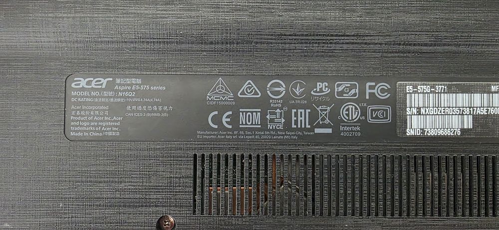 Продам ноутбук Acer Aspire E5 575G