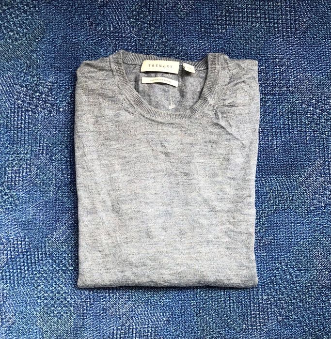 100% мерино вълна Trenery Crew Neck Merino Wool Pullover мъжки пуловер