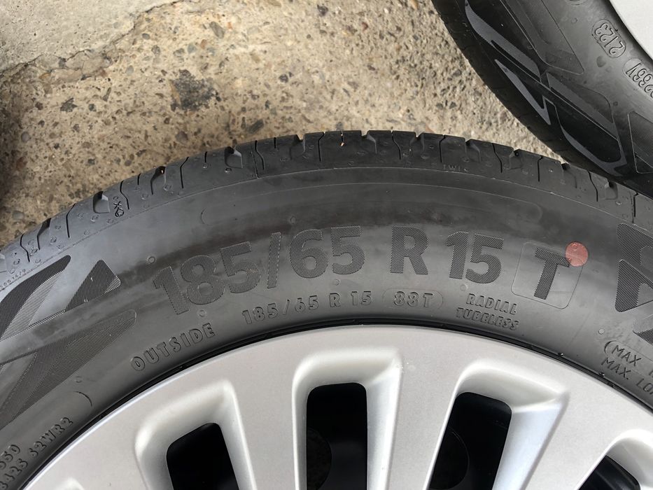 Jante otel cu anvelope de vara Fiat 500, 185/65R15 Continental - NOI