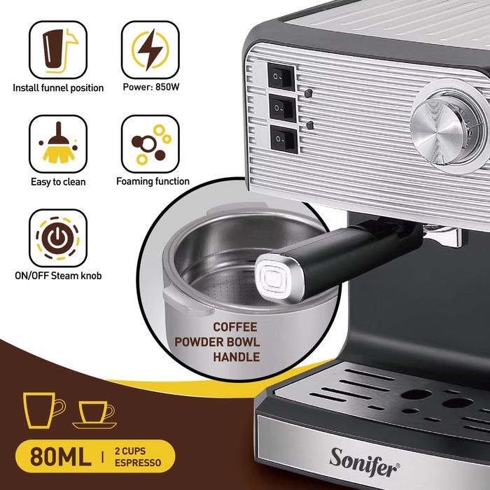 Электрическая кофеварка для эспрессо Sonifer SF-3568