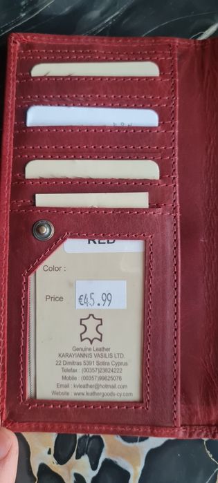 НОВО дамско портмоне 100% ЕСТЕСТВЕНА КОЖА