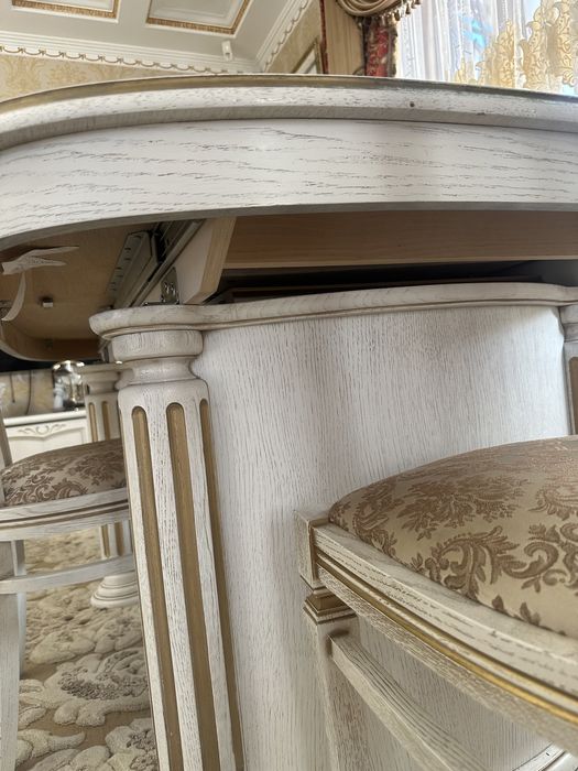 СТОЛ + СТУЛЬЯ ( 10шт ), настоящее дерево