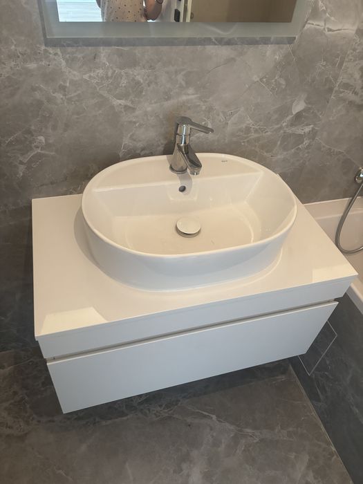 Set lavoar + mobilier baie masca lavoar nou Delta Studio 80 cm