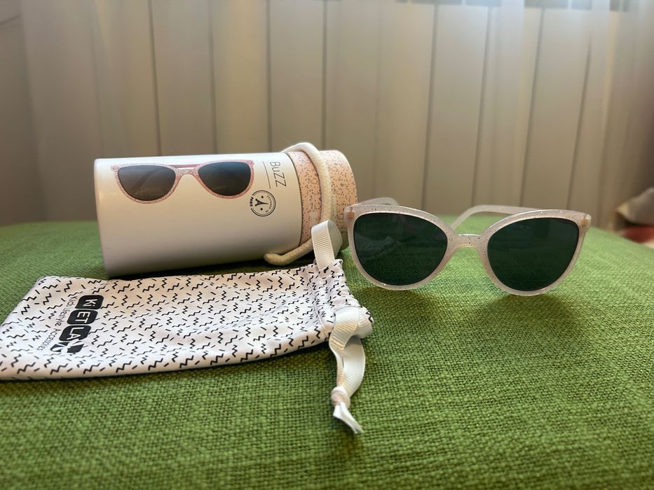 Ochelari de soare fata, KI ET LA, 4-6 ani, polarizati, roz cu sclipici