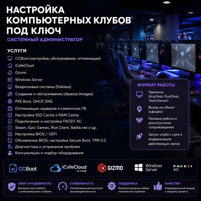 Настройка и оптимизация ПК клубов | CCboot | Gizmo | SmartShell