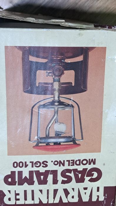 Газова лампа за осветление към бутилка с кранче,к-т бутилка и лампа