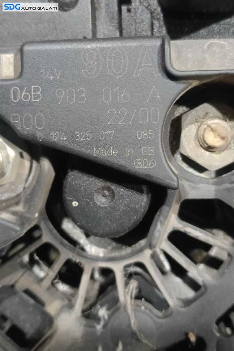Alternator BOSCH 90A 14V Volkswagen Passat B5.5 1.6 Benzina ALZ 2001 - 2005 Cod 06B903016A 0124325017 [M9231]