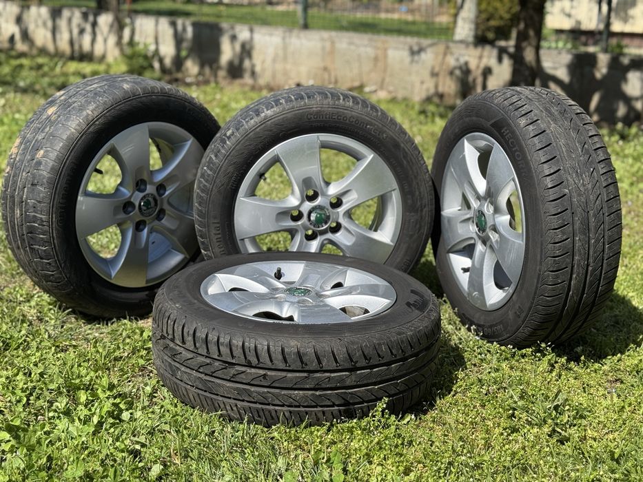 Jante aliaj originale Skoda Fabia 2, 14" cu anvelope 185/60 R14