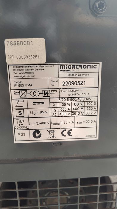 Invertor profesional de sudură MIGATRONIC Pi 500 MMA