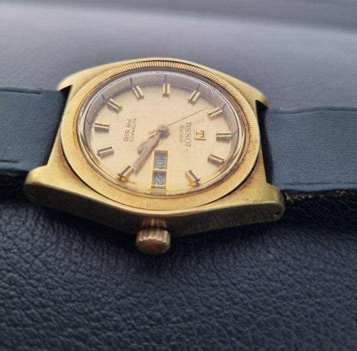 Ceas Vintage Tissot Swiss Automatic PR 516 , placat cu aur