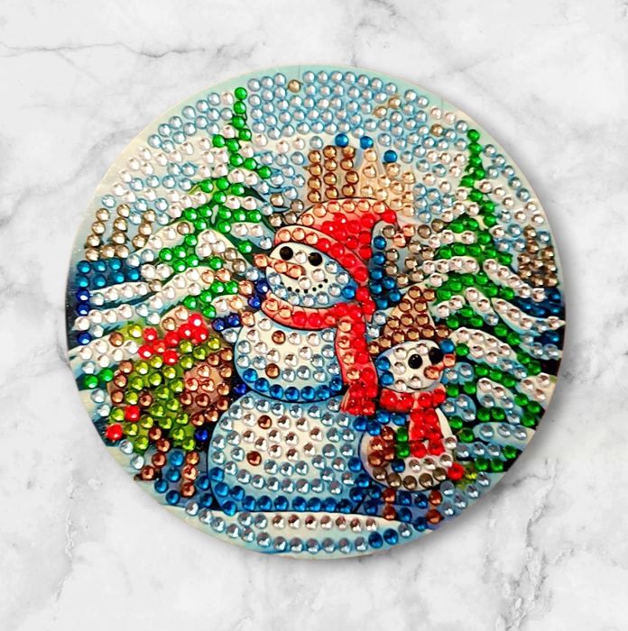 Suporturi pentru cană stil mozaic cu diamante de Crăciun