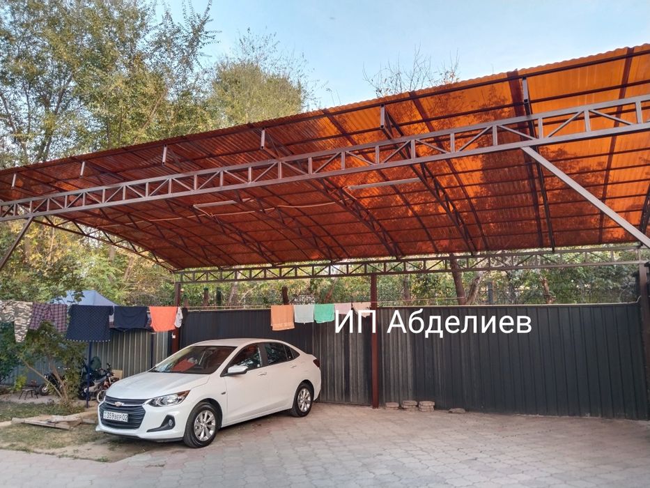 Навес, ворота, навес, сварщик