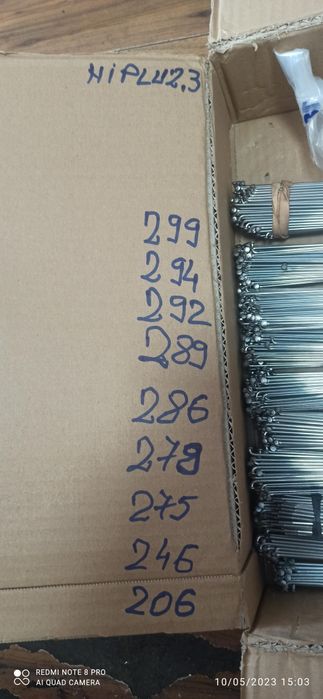 Spițe Inox duble diametru 2,34 m set 10 bucăți cu niplu