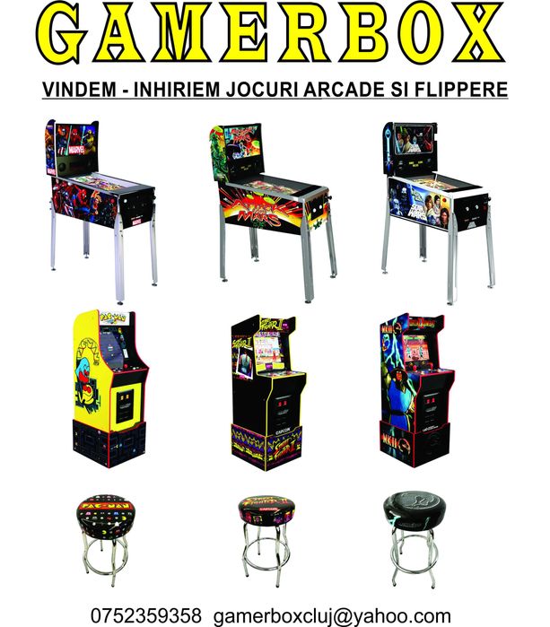 Vind , inchiriez flippere si jocuri arcade box multigame
