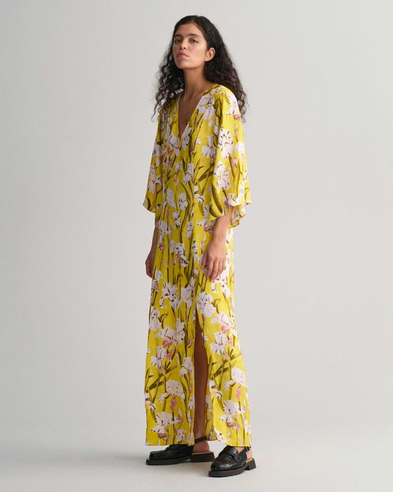 GANT Iris Floral Жълта рокля на цветя Ирис Размер UK 12 / L