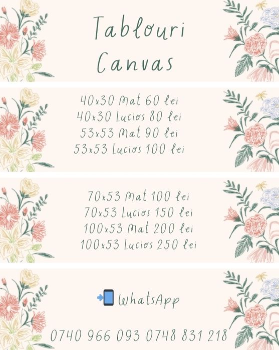 Tablouri canvas personalizate