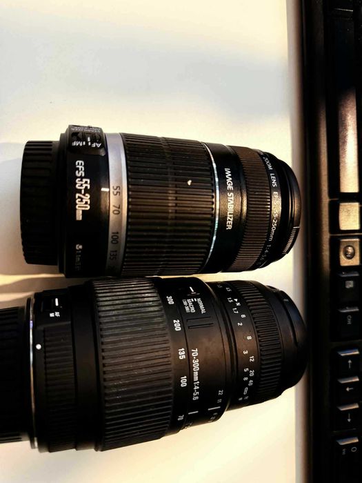 Фотоапарат Canon eos Rebel T5 с 3 обектива и други