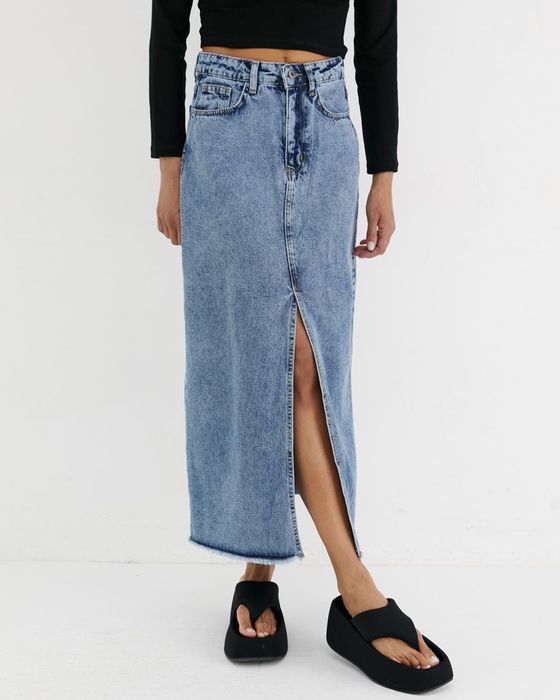 Джинсовая юбка макси