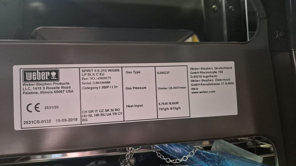 Gratar pe gaz weber E310