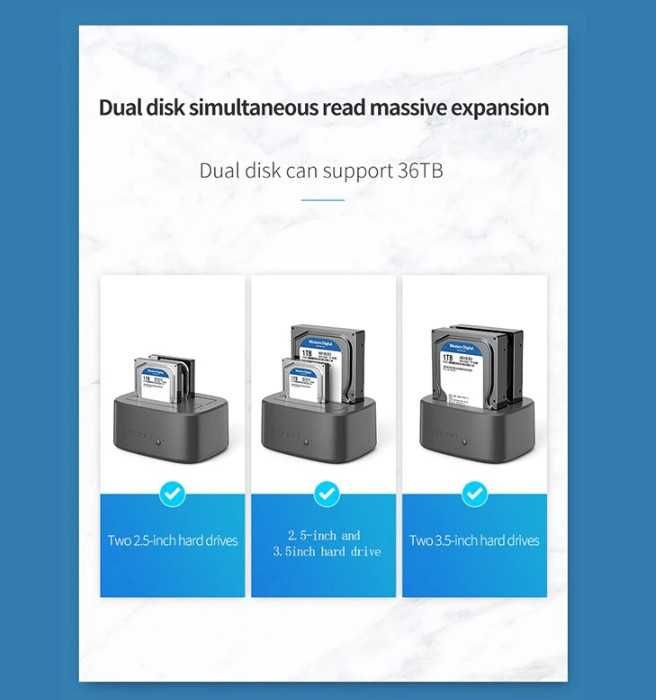 Док - станция на 2 HDD (2,5 - 3,5") - новое с гарантией - доставка