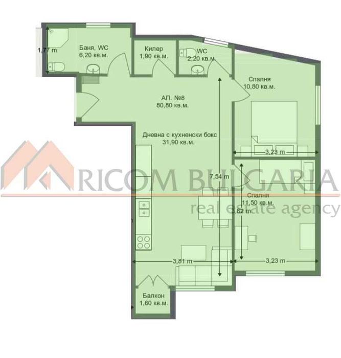 3-стаен в Варна-Бриз площ 93