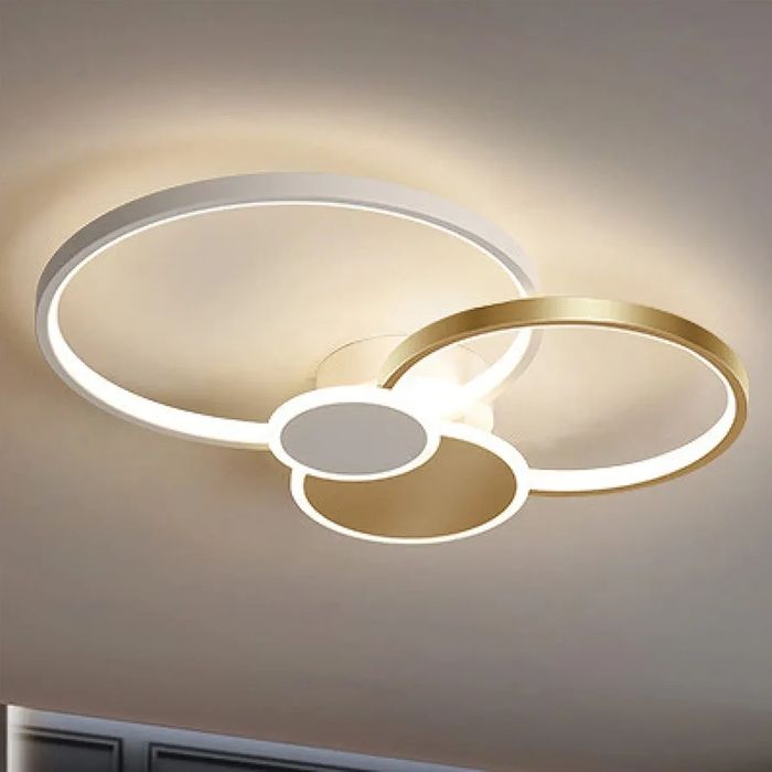 LED Плафон Кръгове с дистанционно таванно осветително тяло с две глави