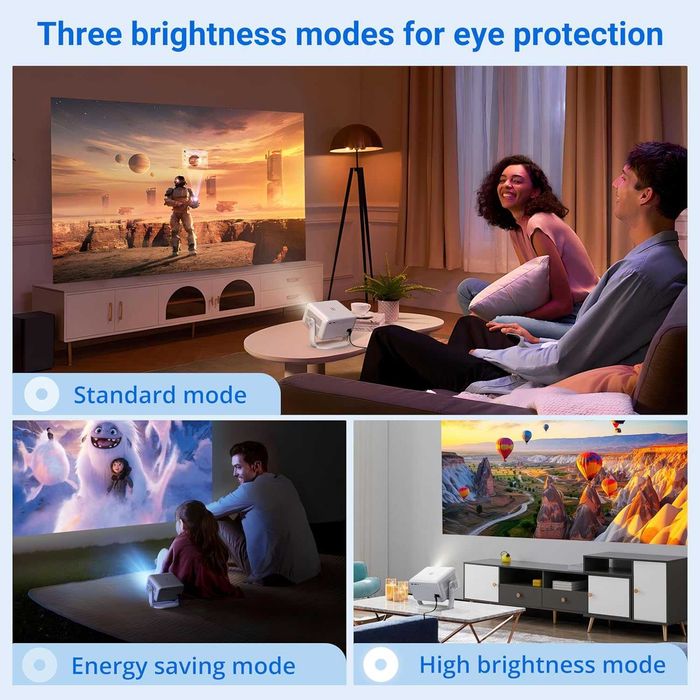 Xgody 4К интелигентен проектор, Регулируеми нива на яркост, Netflix