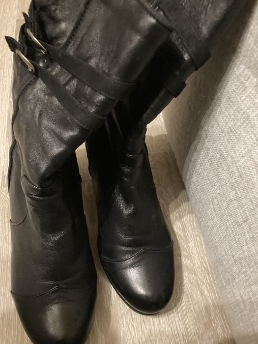 Черни кожени боти,номер 39,от естествена кожа