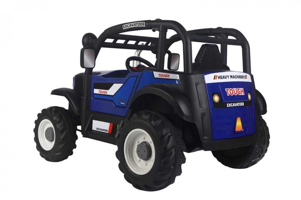 Tractor electric cu remorca pentru copii Nichiduta Excavator Green 12V cu telecomanda 2,4G, 2motoarex38W,Scaun din piele ecologica,Lumini LED