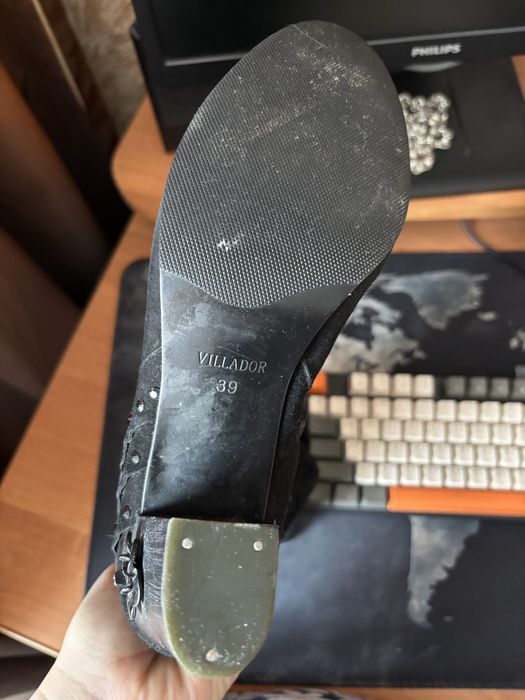 Сапоги замшевые