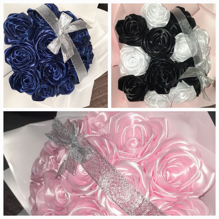 Атласные розы из лент