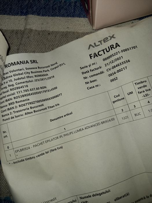 Philips epilator definitiv cu impulsuri  perie faciala