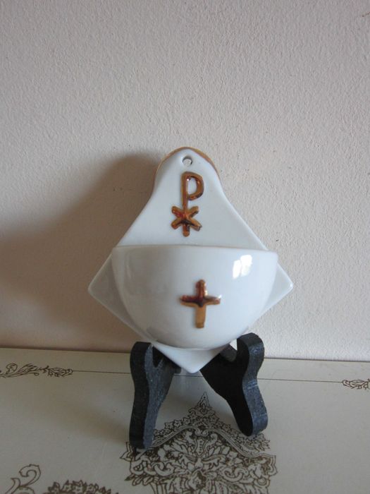 cadou rar Monograma lui Isus Holy Water pt apa sfintita Goebel Germany