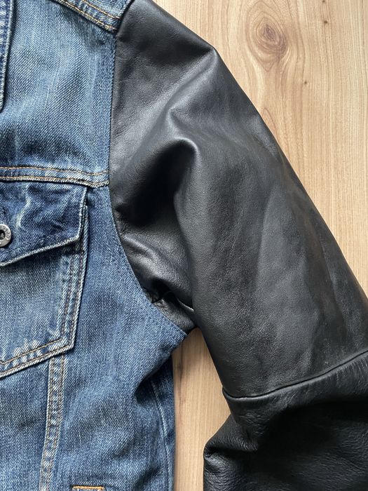 SCOTCH & SODA Leather vs Denim jacket/мъжко дънково яке /естествена кожа XL