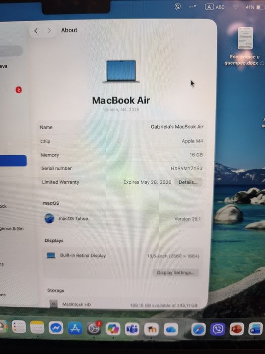 Apple MacBook M4 256gb 16gb