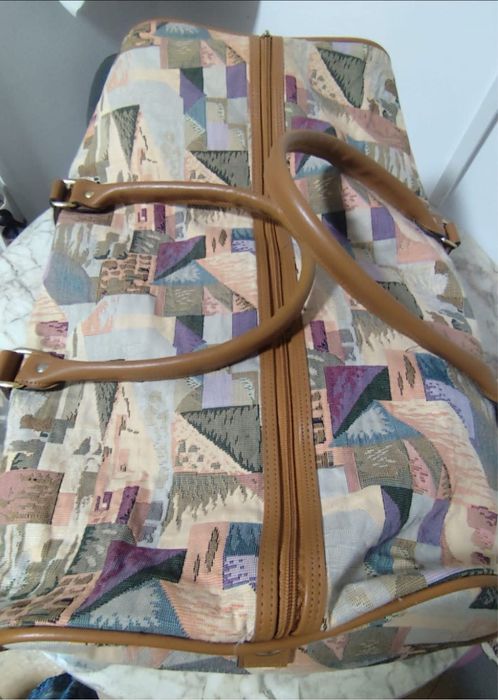 Geanta de voiaj cu manere din piele